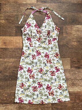 ⭐LA BELLE HAWAIIAN HALTER DRESS in Beige, size 3⭐